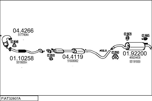 MTS FIAT32807A133237 - Система випуску ОГ autocars.com.ua