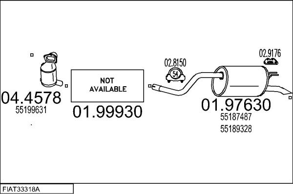 MTS FIAT33318A009310 - Система випуску ОГ autocars.com.ua