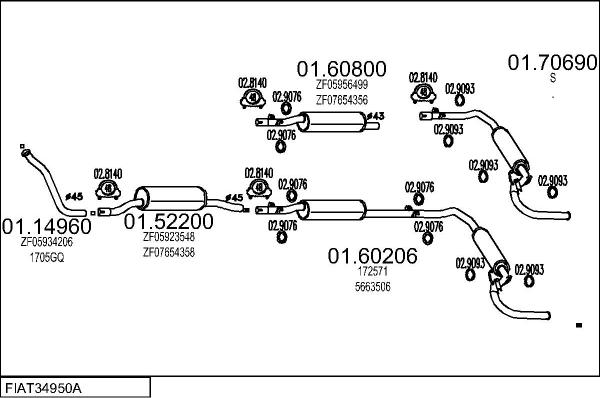 MTS FIAT34950A007786 - Система випуску ОГ autocars.com.ua