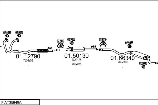 MTS FIAT35849A014477 - Система випуску ОГ autocars.com.ua