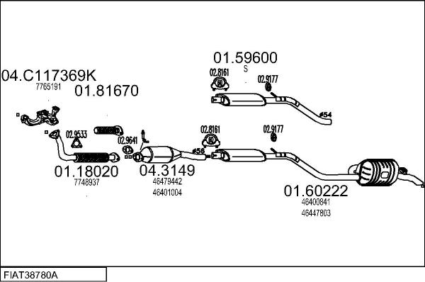 MTS FIAT38780A003798 - Система випуску ОГ autocars.com.ua