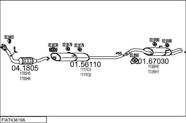 MTS FIAT43819A003785 - Система випуску ОГ autocars.com.ua