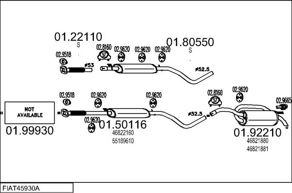 MTS FIAT45930A016055 - Система випуску ОГ autocars.com.ua