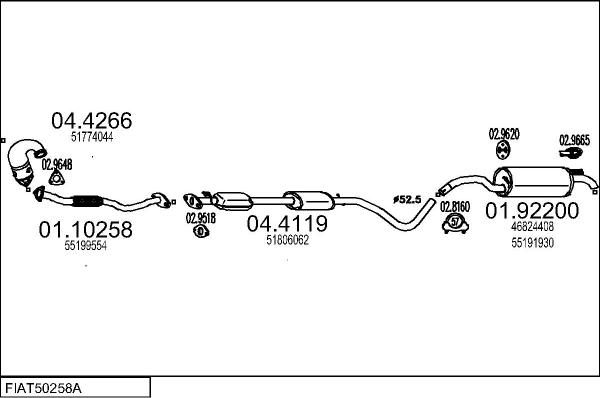 MTS FIAT50258A133241 - Система випуску ОГ autocars.com.ua