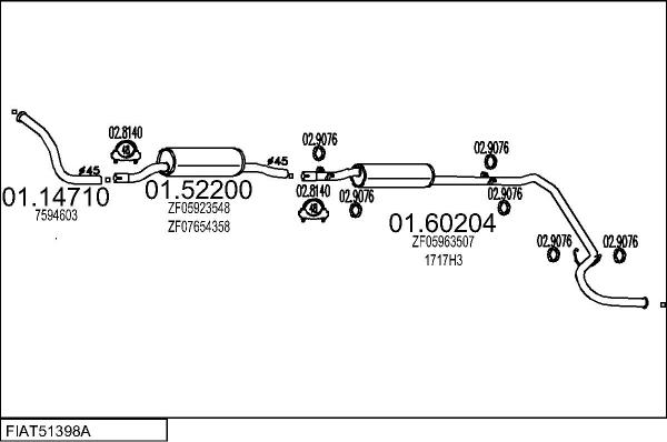 MTS FIAT51398A007780 - Система випуску ОГ autocars.com.ua