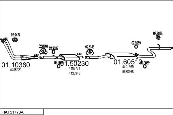 MTS FIAT51770A002578 - Система выпуска ОГ avtokuzovplus.com.ua