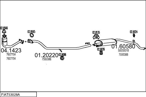 MTS FIAT53028A002559 - Система випуску ОГ autocars.com.ua