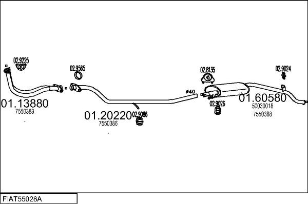 MTS FIAT55028A002555 - Система випуску ОГ autocars.com.ua