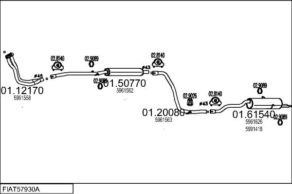 MTS FIAT57930A014642 - Система випуску ОГ autocars.com.ua