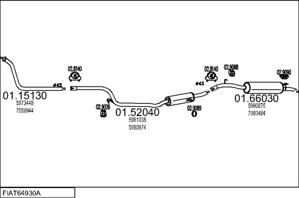 MTS FIAT64930A002613 - Система випуску ОГ autocars.com.ua