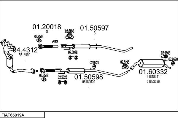 MTS FIAT65819A017907 - Система випуску ОГ autocars.com.ua