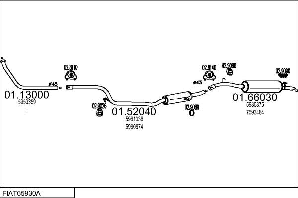 MTS FIAT65930A002613 - Система випуску ОГ autocars.com.ua