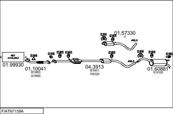 MTS FIAT67159A018909 - Система випуску ОГ autocars.com.ua