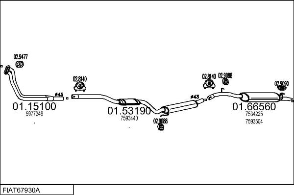 MTS FIAT67930A007446 - Система випуску ОГ autocars.com.ua