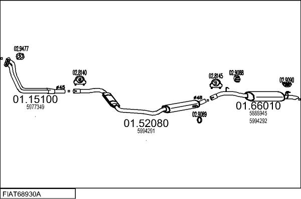 MTS FIAT68930A007446 - Система випуску ОГ autocars.com.ua