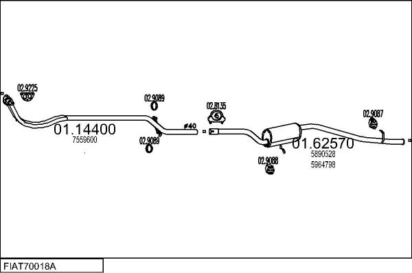 MTS FIAT70018A023561 - Система випуску ОГ autocars.com.ua