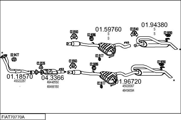 MTS FIAT70770A014927 - Система випуску ОГ autocars.com.ua