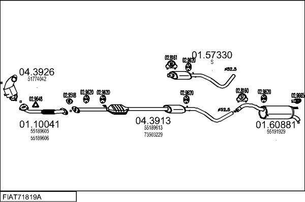 MTS FIAT71819A017908 - Система випуску ОГ autocars.com.ua