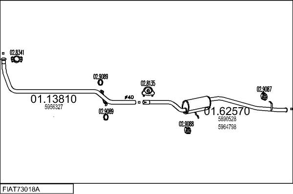 MTS FIAT73018A059752 - Система випуску ОГ autocars.com.ua