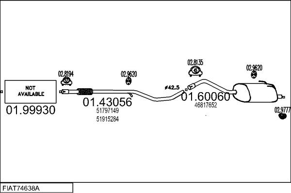 MTS FIAT74638A012204 - Система випуску ОГ autocars.com.ua
