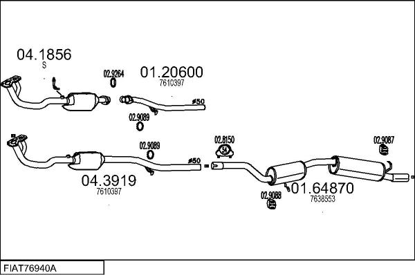 MTS FIAT76940A002657 - Система випуску ОГ autocars.com.ua