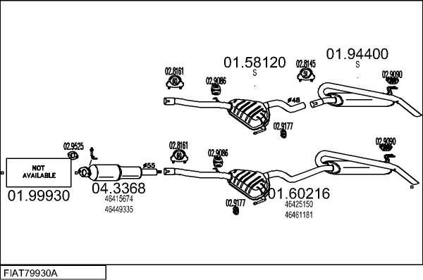 MTS FIAT79930A012044 - Система випуску ОГ autocars.com.ua