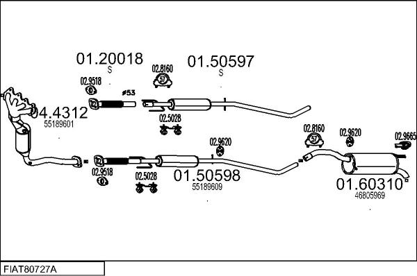 MTS FIAT80727A133183 - Система випуску ОГ autocars.com.ua