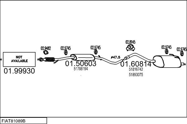 MTS FIAT81089B032827 - Система випуску ОГ autocars.com.ua