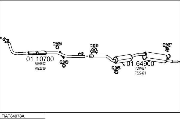 MTS FIAT84978A059234 - Система випуску ОГ autocars.com.ua