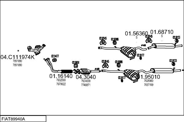 MTS FIAT89940A020251 - Система випуску ОГ autocars.com.ua