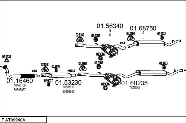 MTS FIAT99940A002724 - Система випуску ОГ autocars.com.ua