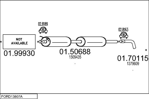 MTS FORD13807A011955 - Система випуску ОГ autocars.com.ua