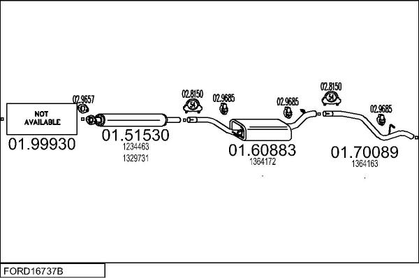MTS FORD16737B033345 - Система випуску ОГ autocars.com.ua