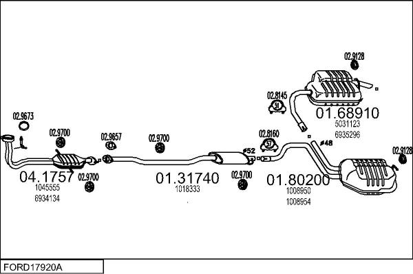 MTS FORD17920A004827 - Система випуску ОГ autocars.com.ua