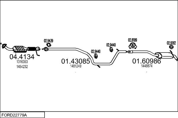 MTS FORD22779A032388 - Система випуску ОГ autocars.com.ua