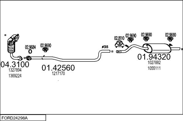 MTS FORD24298A012469 - Система випуску ОГ autocars.com.ua