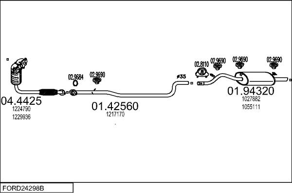 MTS FORD24298B012469 - Система випуску ОГ autocars.com.ua