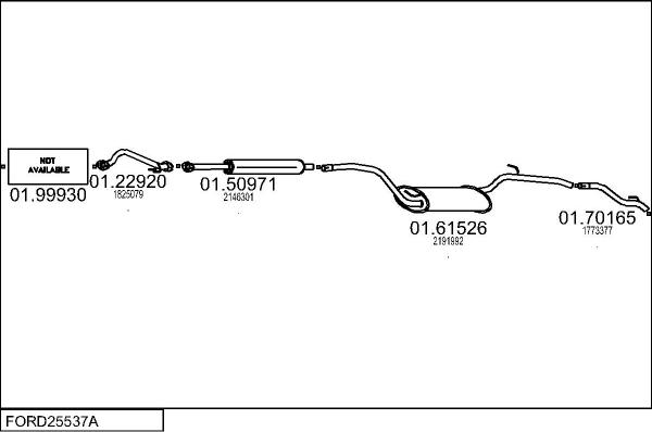 MTS FORD25537A121236 - Система випуску ОГ autocars.com.ua