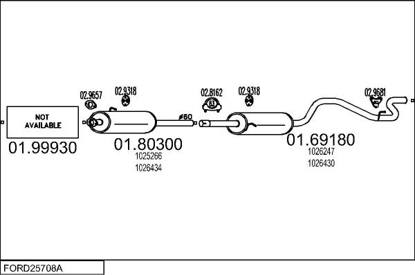 MTS FORD25708A016303 - Система выпуска ОГ avtokuzovplus.com.ua