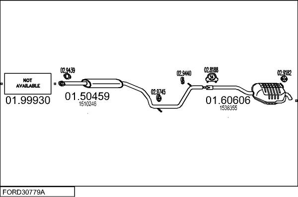 MTS FORD30779A022506 - Система випуску ОГ autocars.com.ua