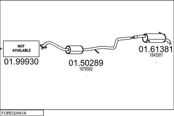 MTS FORD32467A108812 - Система выпуска ОГ avtokuzovplus.com.ua