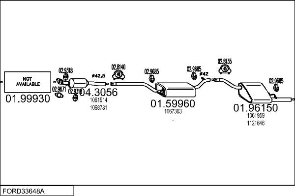 MTS FORD33648A009642 - Система випуску ОГ autocars.com.ua