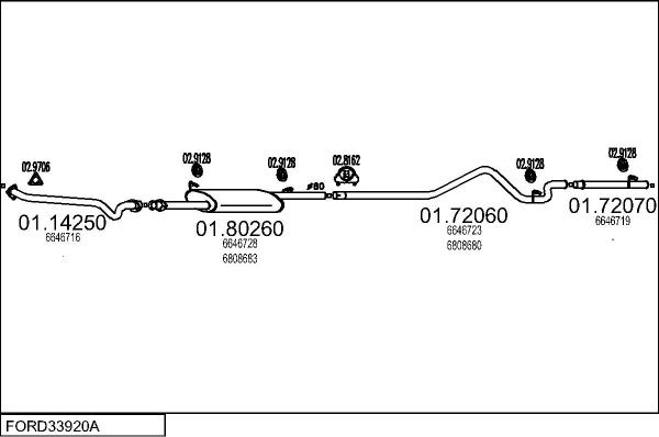 MTS FORD33920A001163 - Система випуску ОГ autocars.com.ua