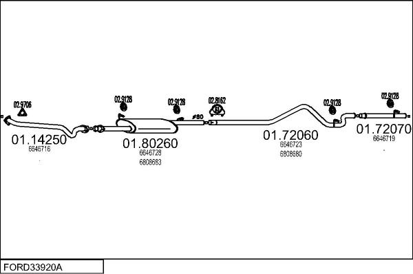 MTS FORD33920A007476 - Система випуску ОГ autocars.com.ua