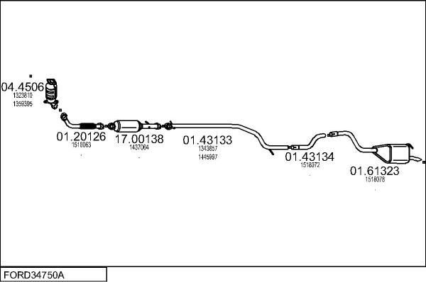 MTS FORD34750A019773 - Система випуску ОГ autocars.com.ua