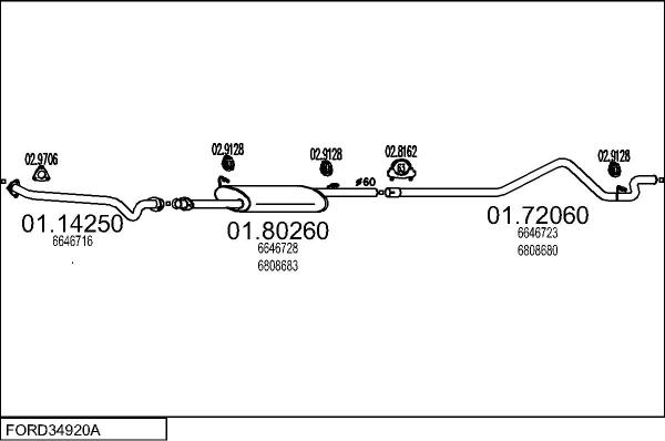 MTS FORD34920A001163 - Система випуску ОГ autocars.com.ua
