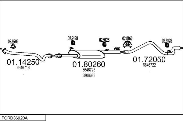 MTS FORD36920A001163 - Система випуску ОГ autocars.com.ua