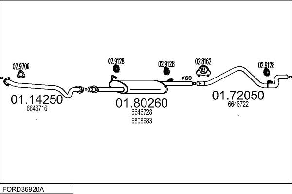 MTS FORD36920A007476 - Система випуску ОГ autocars.com.ua