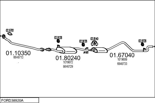 MTS FORD38920A009186 - Система випуску ОГ autocars.com.ua