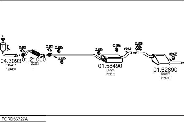 MTS FORD56727A132339 - Система випуску ОГ autocars.com.ua
